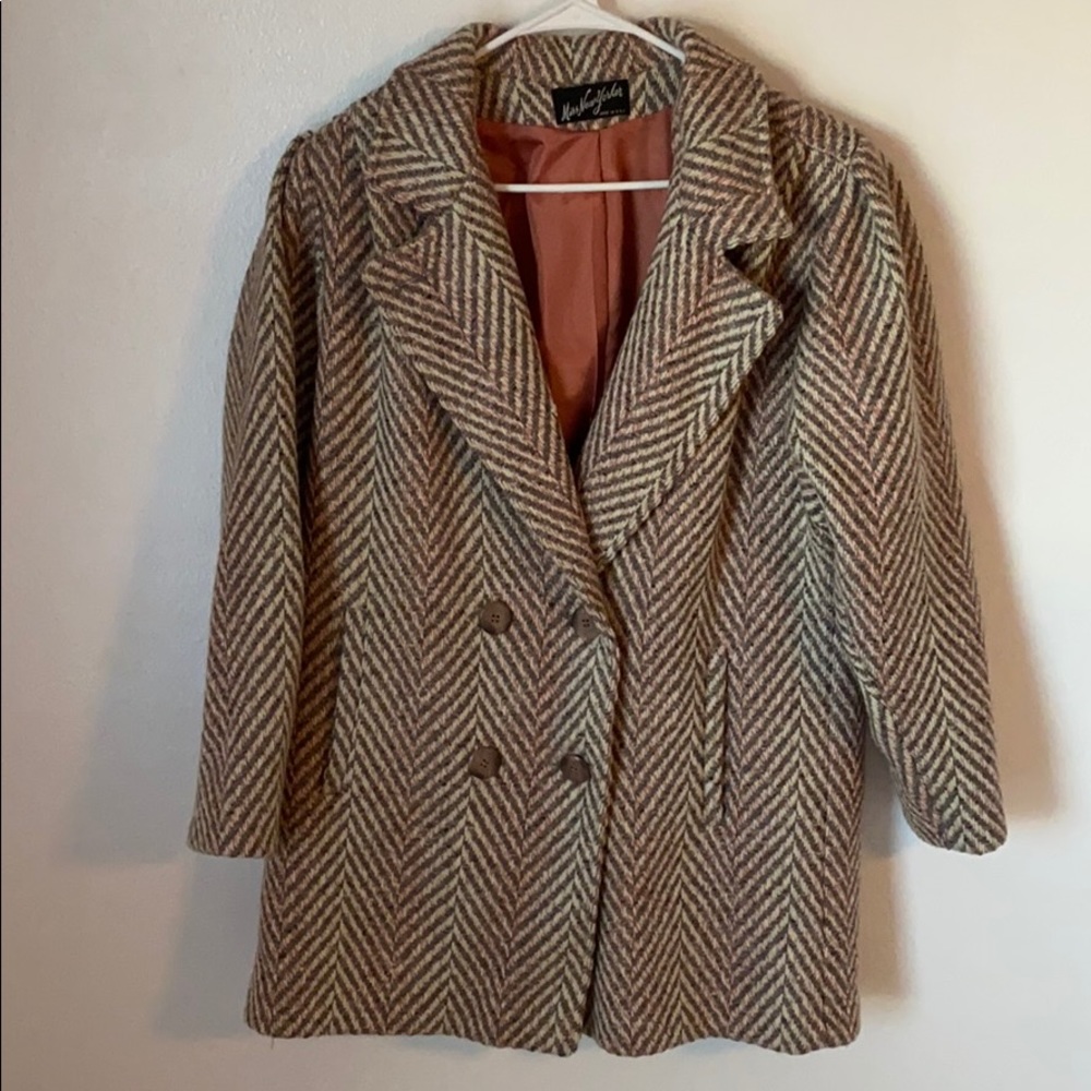 Vintage wool lined heavy double breasted coat 12